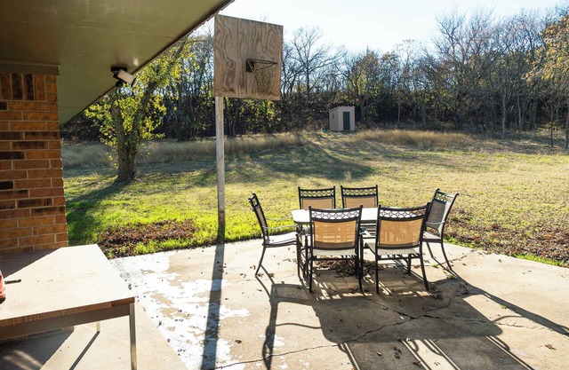 Spacious 5-bedroom, 2-bath retreat that comfortably hosts up to 12 guests. Unwind along Dry Elm Creek, soak in the wide-open skies, and explore nearby Muenster—home to charming local dining, 4R Ranch Vineyards, and Turtle Hill Golf Course.